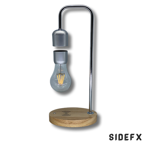 Floating light bulb with a wireless charging base